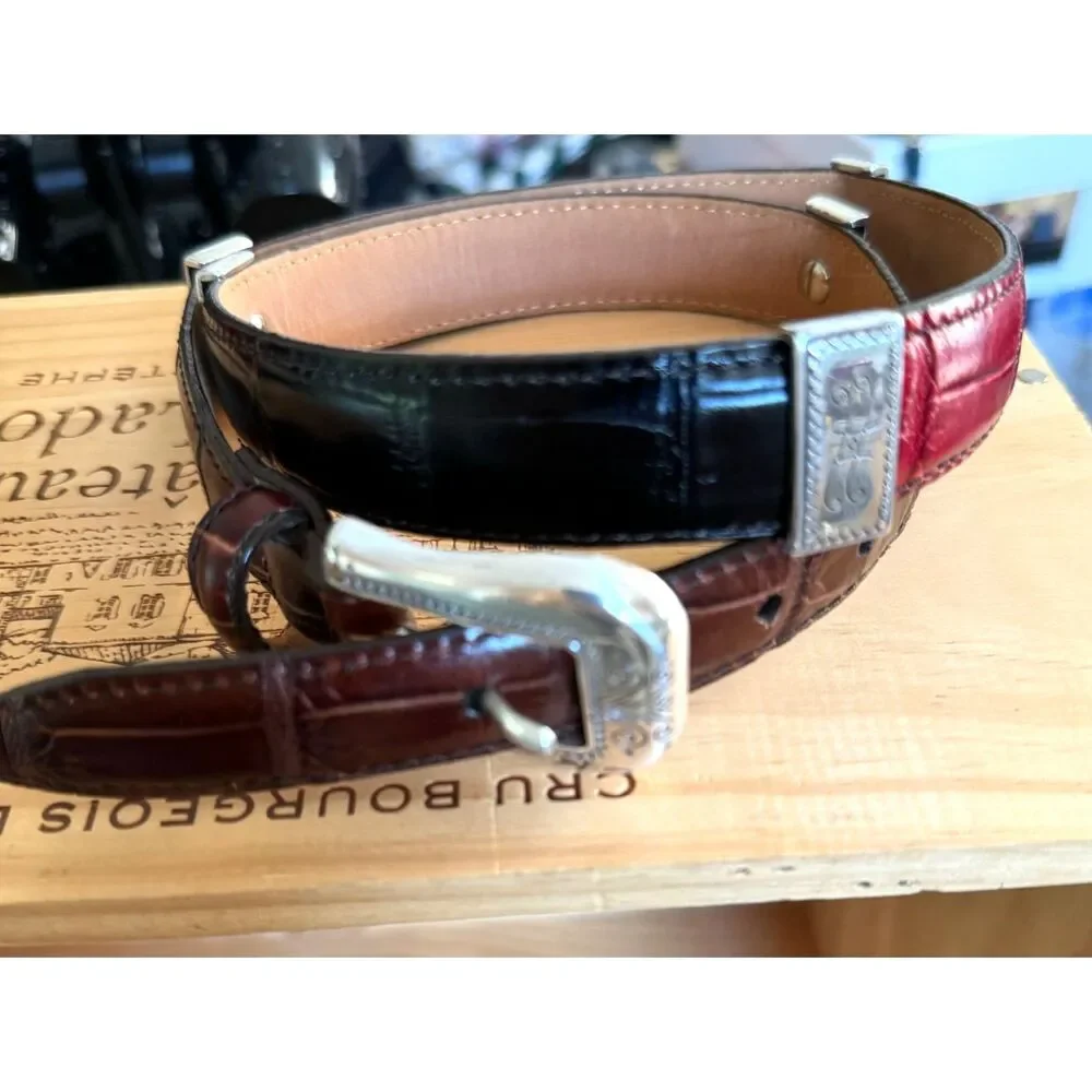 VTG Western Multicolor Leather Belt Size 30
